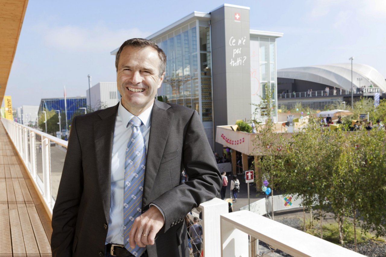 Urs Schneider kann zufrieden sein: Zwei Millionen Besucher schlenderten während der Expo Milano durch den Schweizer Pavillon. (Bild Markus Rediger)