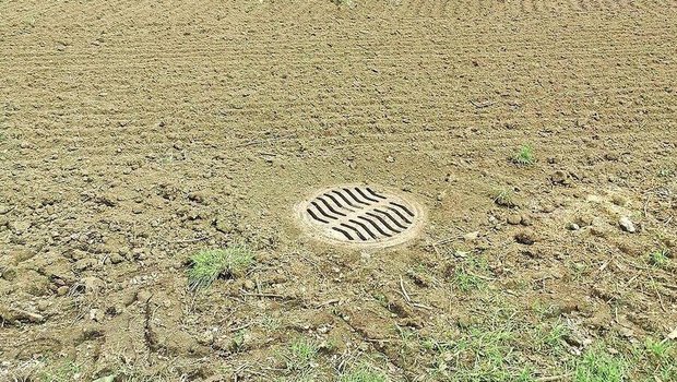 Bei solchen offenen Schächten im Ackerland ist das Risiko hoch, dass Pflanzenschutzmittel und Nährstoffe in Gewässer eingetragen werden.