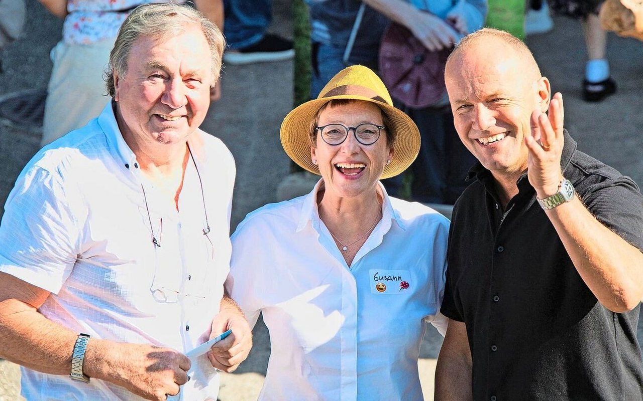 Feierten das Jubiläum der Stiftung (v. l.): Fritz Schober, Susann Steiner, Geschäftsführerin, und Präsident Kobi Lütolf. 