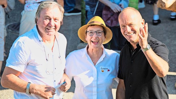 Feierten das Jubiläum der Stiftung (v. l.): Fritz Schober, Susann Steiner, Geschäftsführerin, und Präsident Kobi Lütolf. 