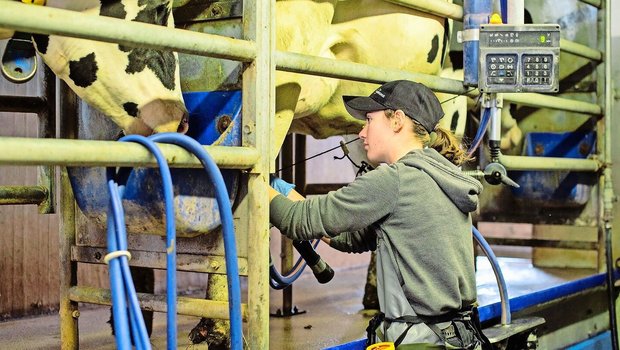 Immer mehr Frauen wollen Landwirtin werden. Der Anteil an den Lernenden liegt je nach Kanton teils schon bei 20 Prozent. Das Bild zeigt Jasmin Kretz aus Schongau, die dieses Jahr Lehrling des Jahres wurde. 