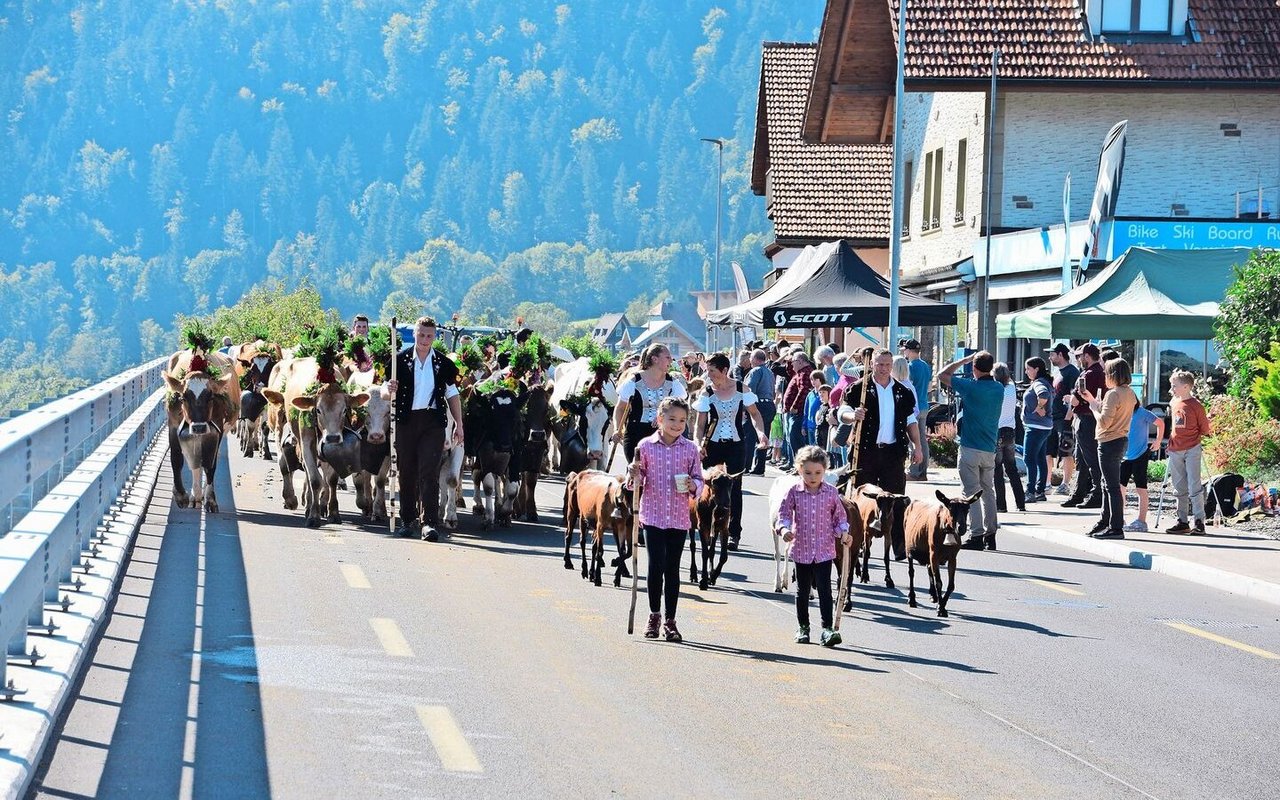 Die Familie Christian und Barbara Stucki von der Alp Steiners Hohberg, Spitz.