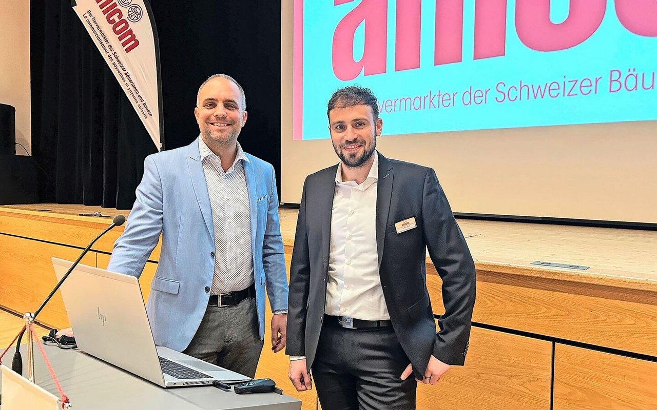 Suisag-Geschäftsführer Matteo Aepli (l.) befürchtet, dass die Zuchtbeiträge sinken werden. Der Anicom-Regionalverantwortliche Julius Jordi (r.) sorgt sich um den Fleischkonsum.